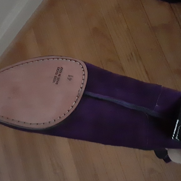 Eileen Shields Purple Suede sock Boot Sz 41 /US 10 Italy - Picture 6 of 14